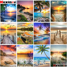 KEXINZU Full Square Diamond Painting Waterfall 5D DIY Diamond Embroidery Mosaic Landscape Art Kits Home Decoration 2024 - buy cheap