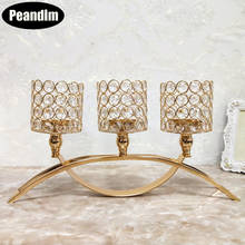 PEANDIM Votive Candle Holders Crystal Religious Activities Decorations 3-Arms Wedding Table Centerpieces Candelabrum Home Decor 2024 - buy cheap