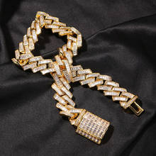 Hip Hop Square CZ Stone Paved Bling Iced Out 20mm Big Heavy Cuban Link Chain Necklaces for Men Rapper Jewelry Drop Shipping 2024 - buy cheap