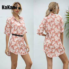 KaKan European and American New Printed Loose Short-sleeved Dress 2024 - buy cheap