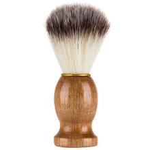 Escova de barbear para homens, aparelho de limpeza de barba facial, de salão, ferramenta de barbear com cabo de madeira para homens com 10 peças 2024 - compre barato