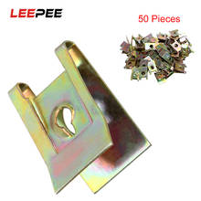 LEEPEE 50pcs Car Door Panel Spire Screw Base U-Type Clip Iron Nuts Bronze Tone Spring Metal Clip Car-styling Auto Fastener Clips 2024 - buy cheap