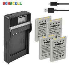 Bonacell 1500mAh EN-EL5 Camera Battery + LCD USB Charger for Nikon Coolpix P4 P80 P90 P100 P500 P510 P520 P530 P5000 P5100 5200 2024 - buy cheap