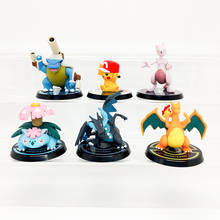 Takara Tomy Pokemon Dolls 6pcs/set Action Figure 8cm Pikachu Mewtwo Venusaur Charmander Charizard X Blastoise Kids Gifts 2024 - buy cheap