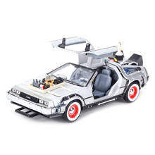 1:24 delorean máquina de tempo de volta para o futuro carro estático veículos de fundição brinquedos modelo colecionável de carro 2024 - compre barato