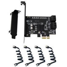 4 порта SATA 3,0 карта PCI-E SATA карта PCIe 1X карты PCI Express к SATA 3,0 адаптер расширения для HDD SSD IPFS контроллер майнинга 2024 - купить недорого
