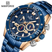 2021 NAVIFORCE Luxury Watches for Men Quartz Analog Military Sports Waterproof with 24 Hours Chronograph Stainless Steel Watches 2024 - buy cheap