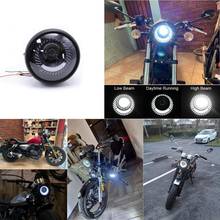 Drl led redondo de 6.5 polegadas lâmpada vintage de farol alto e baixo, garfo lâmpada branca amarela para motocicleta, para cg125 gn125 cafe racer honda 2024 - compre barato