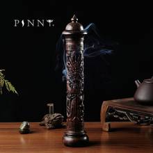 PINNY Ebony Wood Dragon Sculpture Stick Incense Burner Wood Pomades Joss Sticks Incense Holder Handmade Censer Aromatherapy 2024 - buy cheap