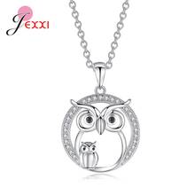 Fast Shipping Women Girls 925 Sterling Silver AAAA Cubic Zirconia Pendant Owl Necklaces Nighthawk Necklace Top Sale 2024 - buy cheap