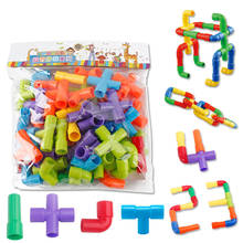 Brinquedos matemáticos coloridos para crianças, blocos de construção de tubos de água, montagem diy, modelo de bloco de túnel de tubagem, brinquedos educacionais para crianças 2024 - compre barato