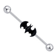 14G Stainless Steel Bat Industrial Barbell Earrings Screw Ear Cartilage Tragus Helix-Conch Body Piercing Jewelry 2024 - buy cheap