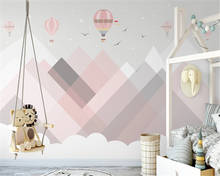 Обои beibehang papel de parede под заказ, современные модные фоновые обои с воздушными шарами и горными пиками для детской комнаты, спальни 2024 - купить недорого