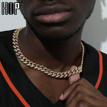 Hip Hop 12MM Heavy Iced out Big Box Buckle Cuban Chain Copper AAA+ Cubic Zirconia Stones Choker Necklaces For Men Choker Jewelry 2024 - buy cheap