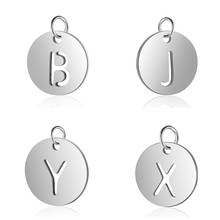 10Pcs/lot Stainless Steel Hollow 26 English Letters Jewelry Pendants DIY Jewelry Making Findings Round Necklace Bracelets Charms 2024 - buy cheap