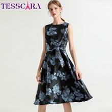 TESSCARA, женское весеннее и летнее элегантное жаккардовое платье, женские винтажные офисные вечерние платья, высокое качество, цветочный дизайн, Vestidos 2024 - купить недорого
