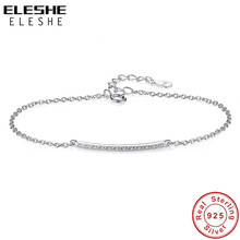 Fashion New 925 Sterling Silver Chain Bracelet Crystal CZ Geometric Bar Simple Bracelet for Women Wedding Jewelry Christmas Gift 2024 - buy cheap
