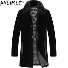 AYUNSUE Men's Winter Down Jacket Thick Long Coat Men Real Sheep Shearing Parkas 100% Mink Fur Collar Clothes Ropa Hombre LXR367 2024 - buy cheap