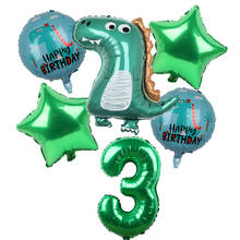 7pcs/lot Dinosaur Party Balloon 1 2 3 4 5 6 7 8 9 Years Birthday Party Ballons Kids Birthday Party Decorations Jungle Supplies 2024 - buy cheap