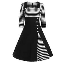 Женское Платье в полоску SAGACE, повседневное Свободное Платье в стиле ретро, весна-лето 2021 2024 - купить недорого