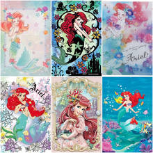 Pintura de diamante 5D DIY de dibujos animados de Disney, La Sirenita, princesa Ariel, mosaico bordado de eneldo completo para niños, decoración de pared, regalo 2024 - compra barato