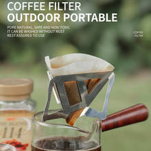 Cestas de goteo de filtros de café portátiles, soporte de filtro de café de acero inoxidable, estante de goteo de café portátil plegable 2024 - compra barato