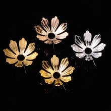 100pcs 18mm Gold/Silver Color Copper Hollow Flower Shape Charms Pendants for Fashion Jewelry Making DIY Handmade Craft 2024 - buy cheap