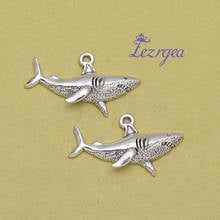 15pcs/lot--32x19mm,  shark cham,Antique silver plated shark charms,DIY supplies,Jewelry accessories 2024 - buy cheap