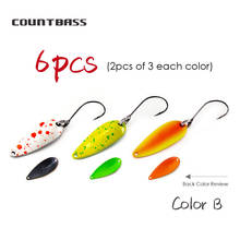 6PCS COUNTBASS Trout Spoons 2 Sizes 2.4g and 4g Fishing Lures Casting Metal Baits for Salmon Pike Bass Brass Material 2024 - buy cheap