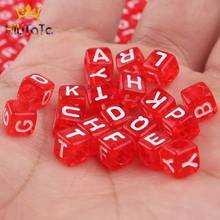 100pcs 6mm Mixed Red English Letter Beads Square Acrylic Alphabet Beads For Jewelry Making DIY Bracelet Necklace Accessories 2024 - buy cheap