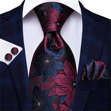 Hi-Tie-Corbata de Cachemira Floral para hombre, 100% corbata de seda roja de 8,5 cm, corbatas formales de negocios de lujo para boda, corbatas de calidad 2024 - compra barato