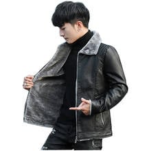 Winter Fur Leather Jacket Mens  Suede Leather Jackets Men Faux Fur Thick Warm Long Suede Jacket  JP21 2024 - buy cheap