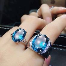 Lover Ring 100%-Anillo de topacio Natural y Real para enamorados, joyería fina de Plata de Ley 925 2024 - compra barato
