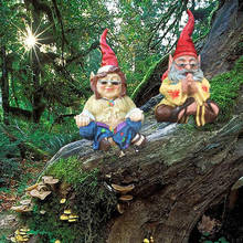 Garden Zen Gnome Couple Statue Hand Painted Yoga Meditation Gnome Home Ornament Cute Miniature Dwarf Figurine PW 2024 - buy cheap