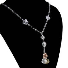 Fashion Flower Pendant Necklace Lovely 100%925 Sterling Silver Choker  Short WomenHoliday Romantic Gift Jewelry Wholesale 2024 - buy cheap