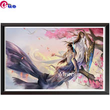 5d diy pintura diamante broca completa quadrado redondo anime menino com raposa branca diamante bordado diamante mosaico venda ponto cruz 2024 - compre barato