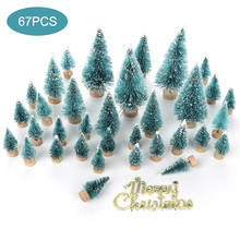 66Pcs Small DIY Christmas Tree Fake Pine Tree Mini Sisal Bottle Brush Christmas Winter Snow Tree Santa Snow Frost Table Decor 2024 - buy cheap