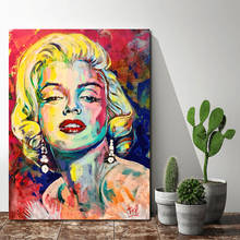 100 Hand Painted Monroe Portrait Oil Painting Abstract Modern Wall Painting Poster Canvas Paintings for Living Room Home Decor 2024 - buy cheap
