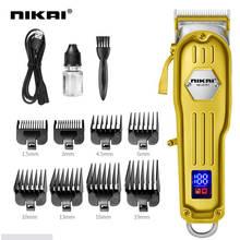 Cortadora de pelo profesional recargable para hombre, máquina de afeitar eléctrica de Metal para Barbero, Barba, pantalla LCD 2024 - compra barato