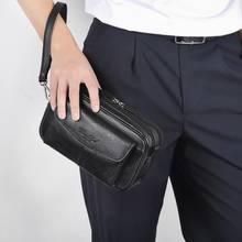 Genuine Leather Men's Clutch Bags for Men Hand Bag Male Long Money Wallets Mobile Phone Pouch Man Party Clutch Coin Purse 2024 - buy cheap