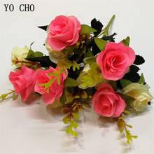 Yo cho flor artificial de rosas falsas, flores de alta qualidade, florescendo, ornamento de rosas, natal, família, casamento, decoração 2024 - compre barato