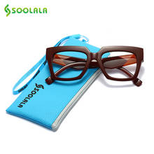 SOOLALA Blue Light Blocking Reading Glasses Women Men Square Eyeglasses Frame Presbyopia Glasses +0.5 0.75 1.0 1 .5 2.0 to 4.0 2024 - buy cheap