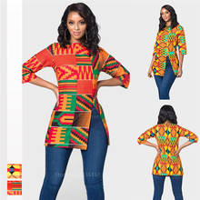 Африканская женская одежда Базен Риш Дашики футболка традиционный принт одежда Vestido Африка Анкара Стиль Топы модная блузка Футболка 2024 - купить недорого