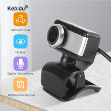 Kebidu usb webcam câmera web de alta definição microfone embutido com microfone clip-on webcam para webcams de computador skype 2024 - compre barato