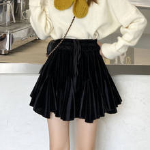 Ruibbit New Spring Autumn Women Harajuku High Waist Lace Up Slim Sexy Mini Pleated Skirt Black Vintage Fashion Charming Skirt 2024 - buy cheap
