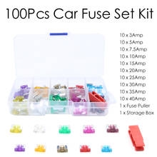 100Pcs Assorted Car Truck Mini Low Profile Fuse Assortment Micro Blade Fuse Set Kit With Clip Plastic Box Auto Replacement Parts 2024 - buy cheap