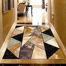 Papel pintado de suelo geométrico de mármol moderno para sala de estar, pegatina de azulejo de PVC autoadhesiva, pintura de suelo 3D, murales 2024 - compra barato