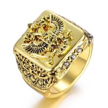 Wholesale Popular Men's Signet Ring Russian Empire Double Eagle Rings For Male Punk  Arms Of The Russian Big Ring 2024 - buy cheap