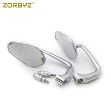 Zorbyz-espelho retrovisor para guidão de motocicleta, 22mm, cromado, barra de l, suzuki, yamaha, honda, esportiva, bicicleta de rua 2024 - compre barato