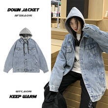 Men Denim Jacket Streetwear Hip Hop Men's Hooded Jean Jackets Male Casual Loose Outerwear 2021 New Spring Fashion Slim Fit Coat 2024 - buy cheap